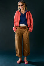 Buckle Back Trouser - Tobacco Brown