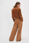 Buckle Back Trouser - Tobacco Brown