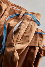 Buckle Back Trouser - Tobacco Brown