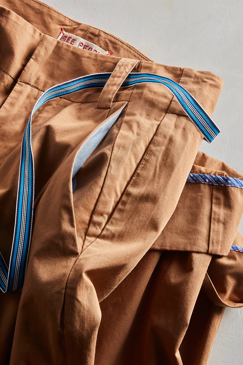 Buckle Back Trouser - Tobacco Brown