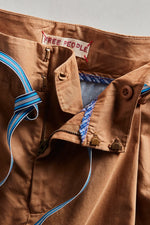 Buckle Back Trouser - Tobacco Brown
