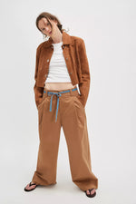 Buckle Back Trouser - Tobacco Brown