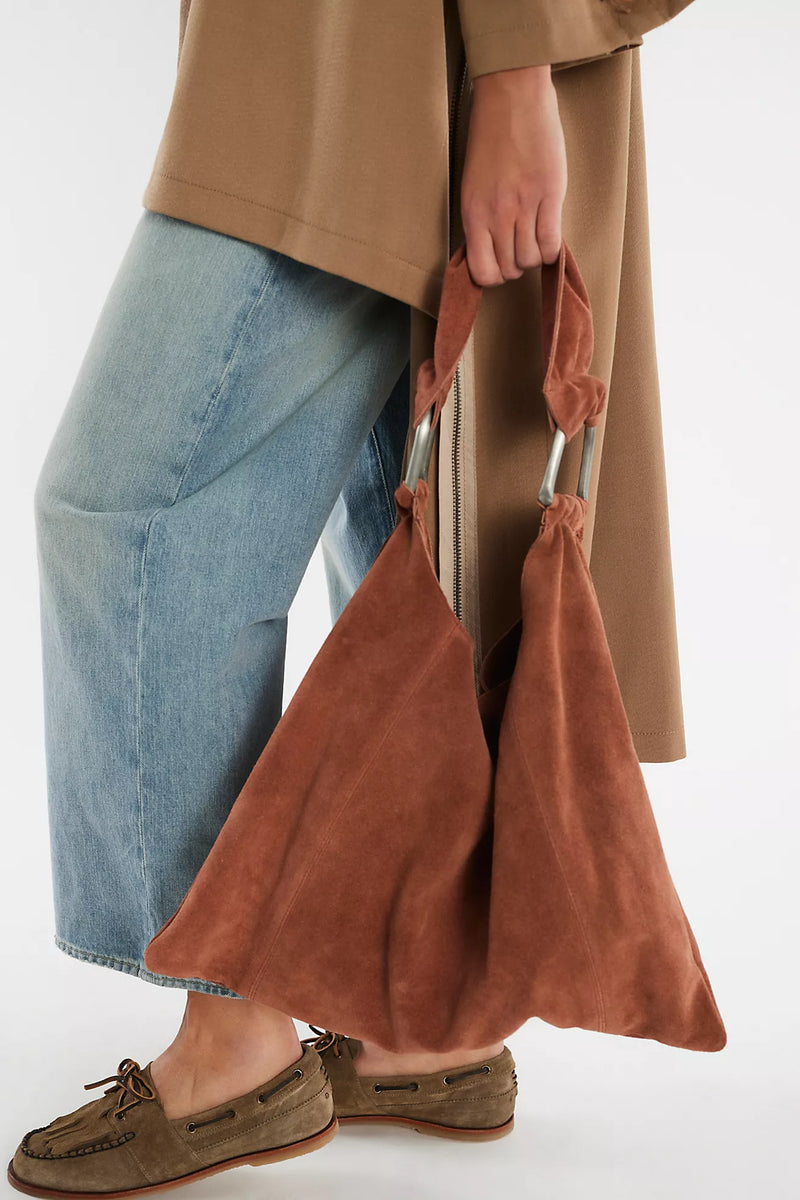 Bobbi Slouch Suede Tote - Saddle