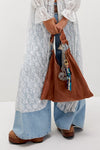 Bobbi Slouch Suede Tote - Saddle