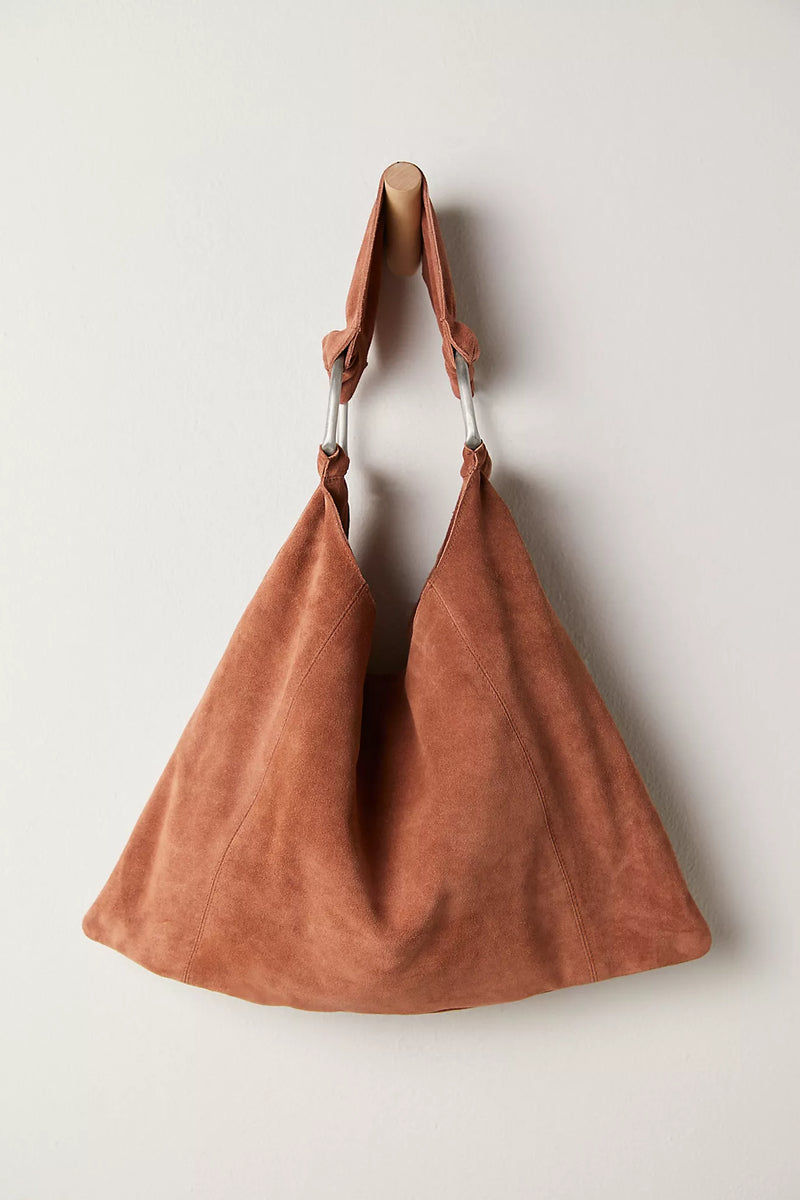 Bobbi Slouch Suede Tote - Saddle