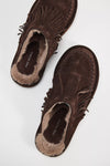 Fallon Fringe Mule - Chocolate Suede