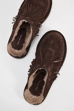 Fallon Fringe Mule - Chocolate Suede