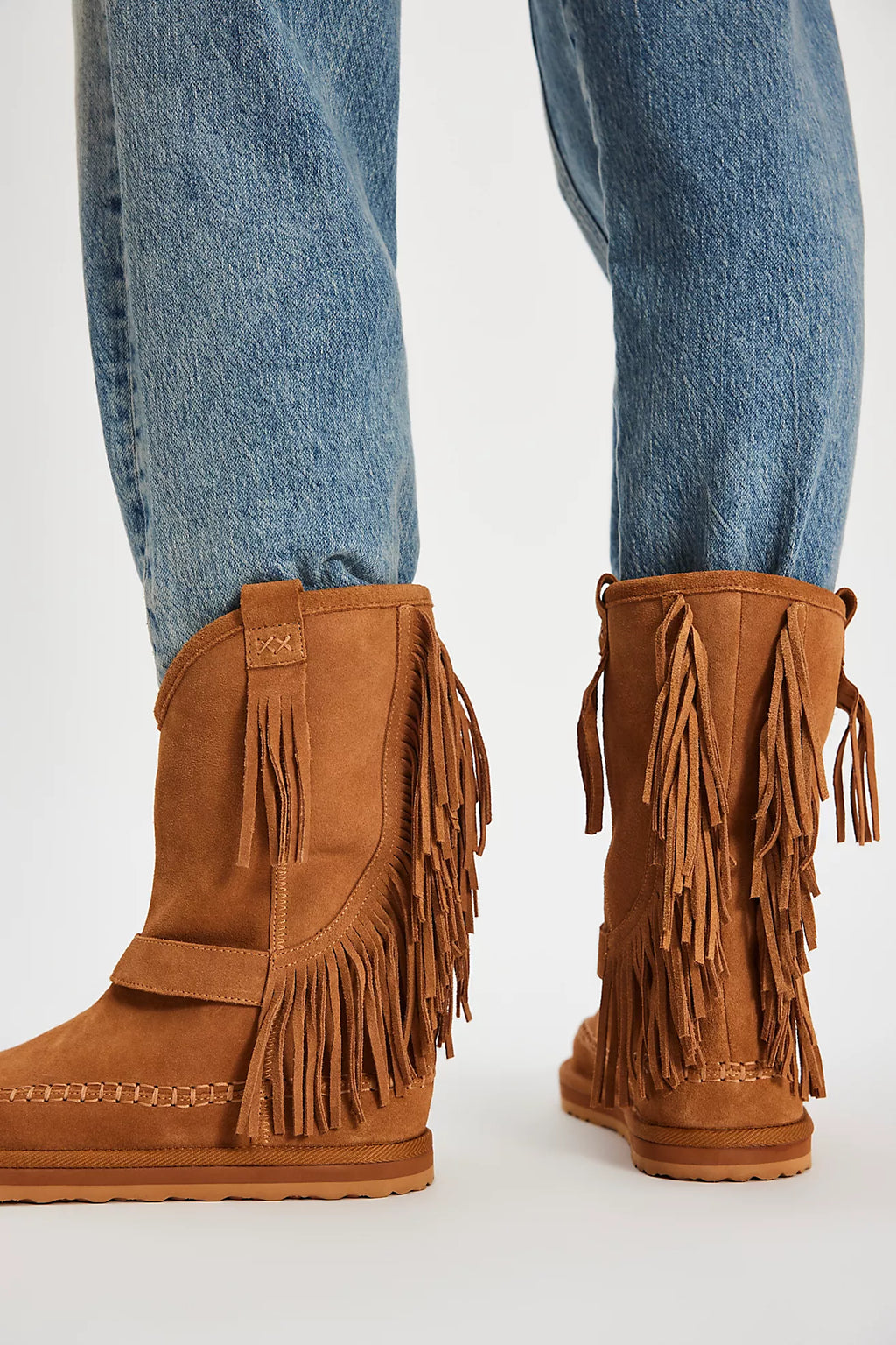Faye Fringe Pull On - Toffee Suede