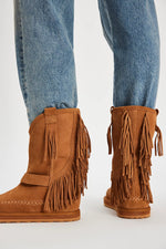 Faye Fringe Pull On - Toffee Suede