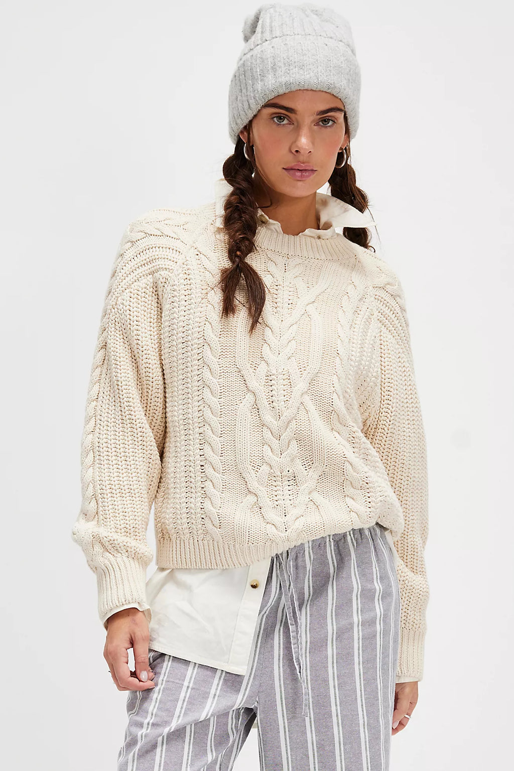 Frankie Cable Sweater - Ivory