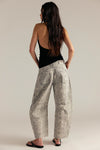 Good Luck Printed Barrel Jeans - Snake Combo