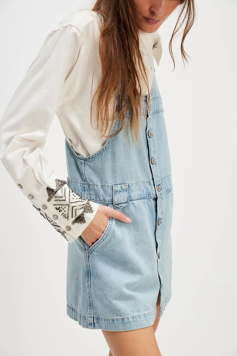 Edie Denim Skirtall-Apple Blues