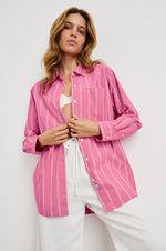 Elsa Button Up-Hibiscus