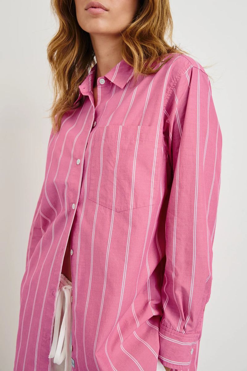 Elsa Button Up-Hibiscus