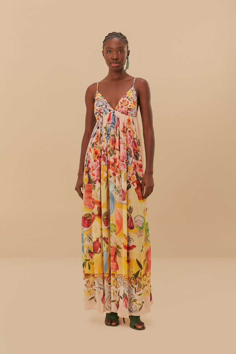 Garden Terrace Pink Maxi Dress