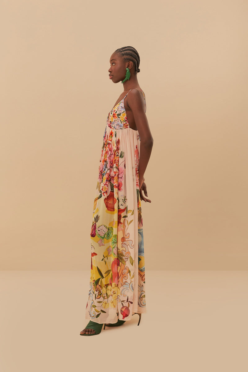Garden Terrace Pink Maxi Dress
