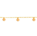 Happy Face Dangling Anklet - 18kGF
