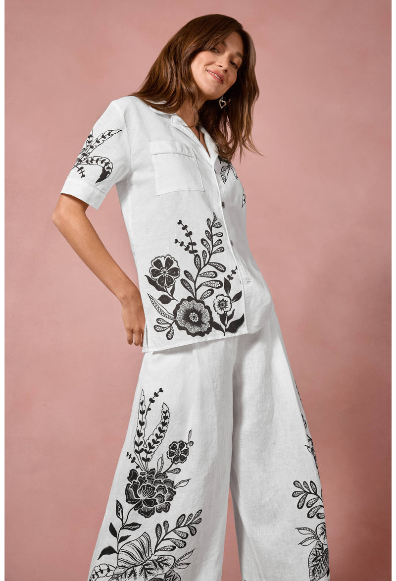 Ezra Pleated Linen Culotte