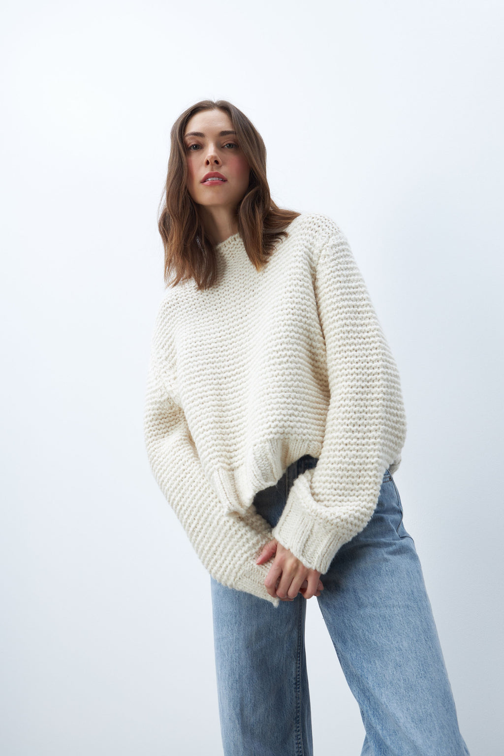 Annabelle White Lotus Sweater