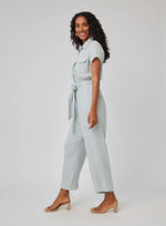 Linen Seamed Jumpsuit - Muted Sage