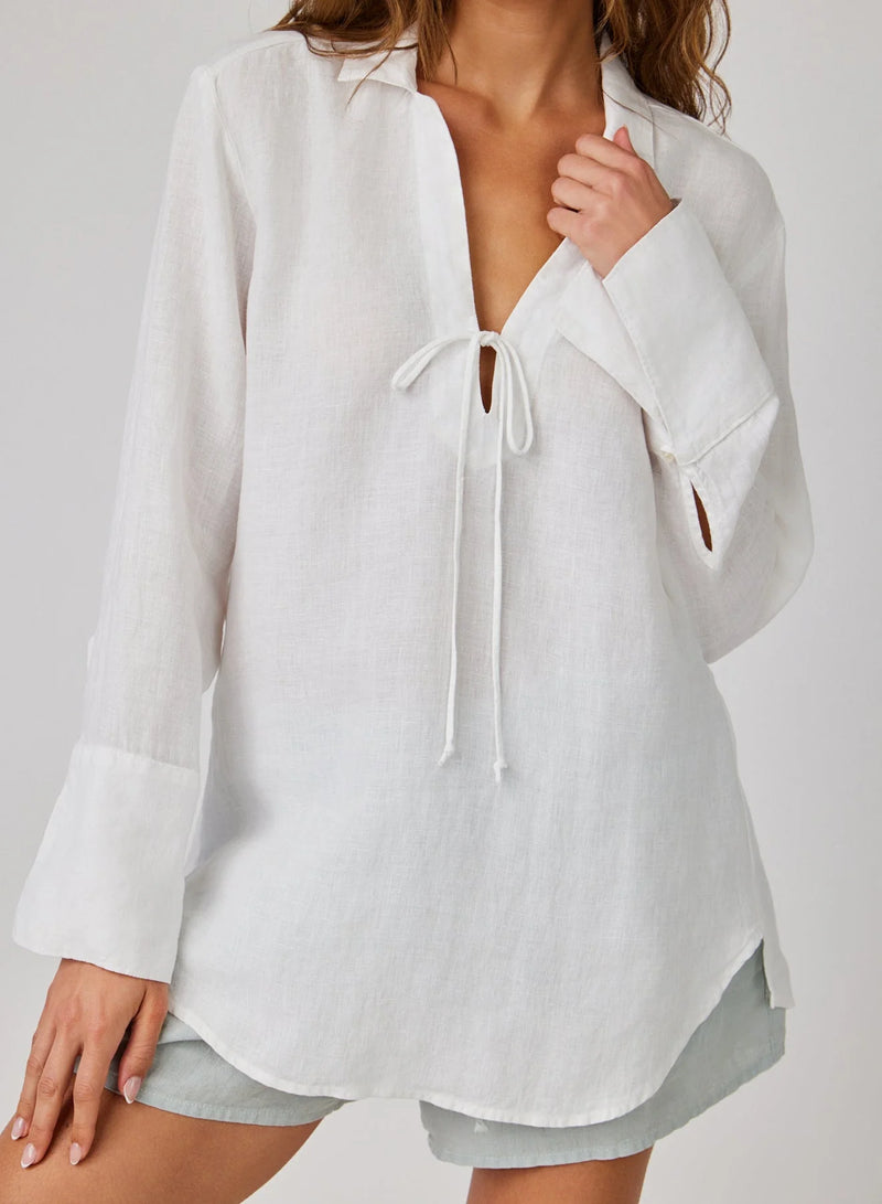 Tie Neck Tunic - White