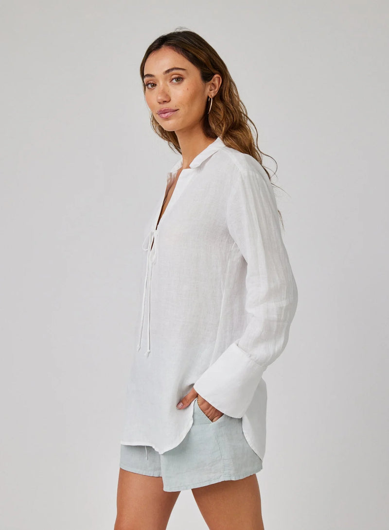 Tie Neck Tunic - White