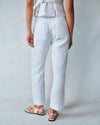 Luxe Linen Pleated Wide Leg Ankle Pant - White
