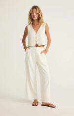 Marta Linen Vest-White