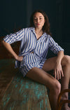 Morning Stripe Boxer-Blue/White