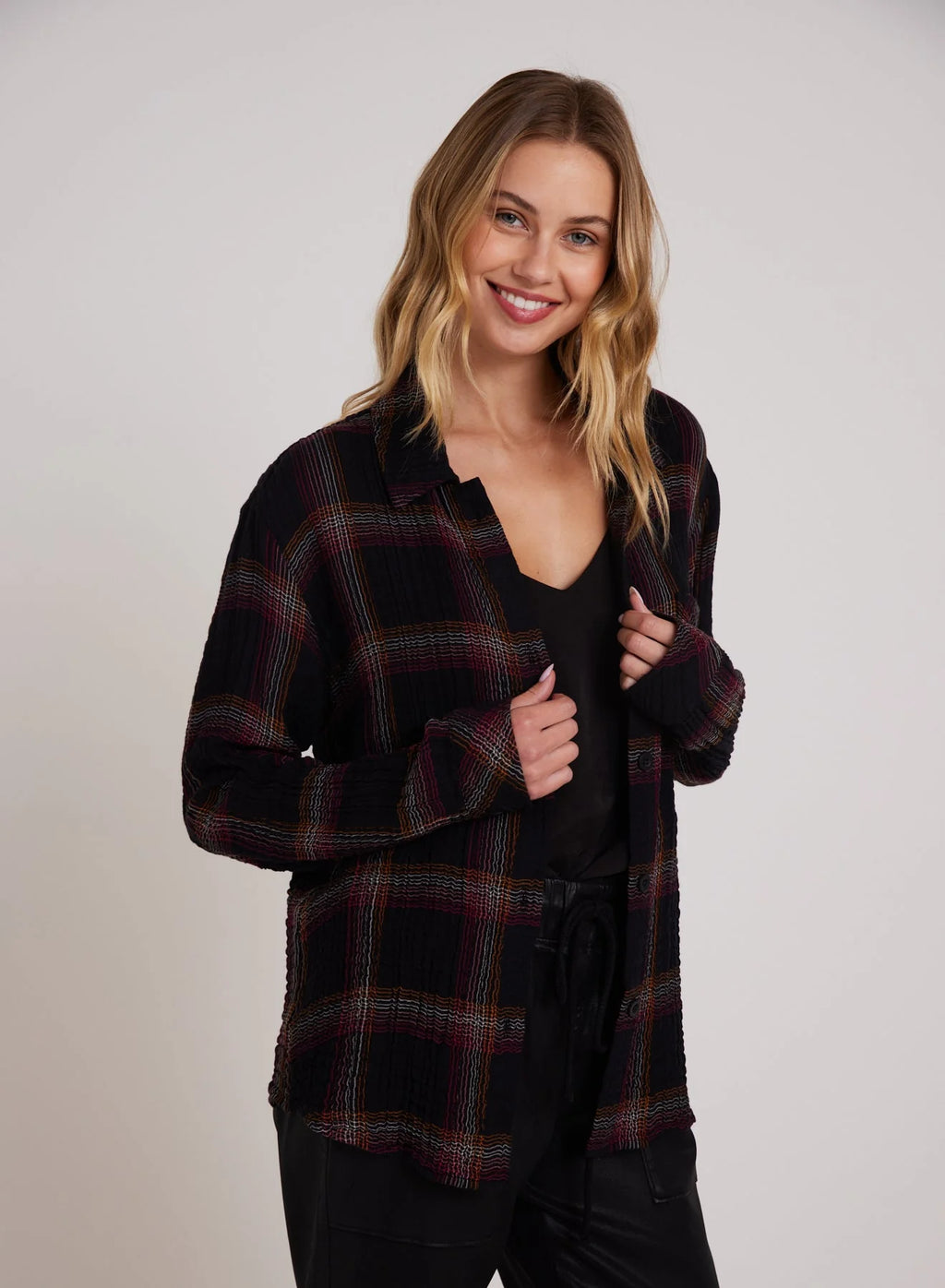 Oversized Shirt with Pocket - Autumn Sunset Plaid