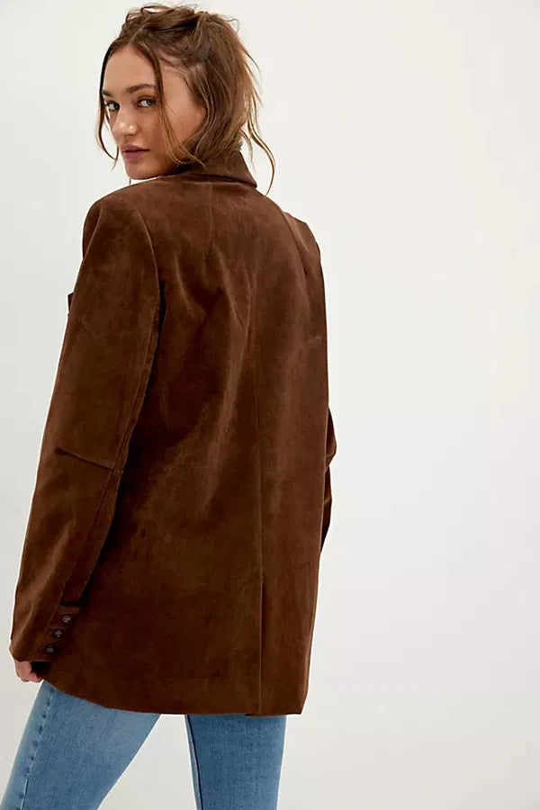 Paper Cut Vegan Suede Blazer