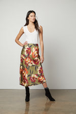 Kaia Printed Satin Skirt