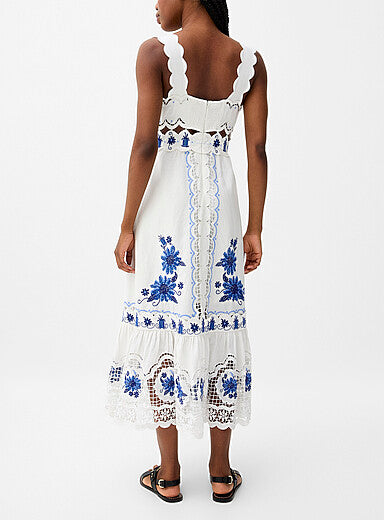 Cross Stitch Richelieu Sunflower Midi Dress