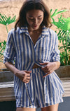 Saturdays Stripe Shirt-Blue/White