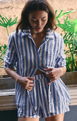 Saturdays Stripe Shirt-Blue/White