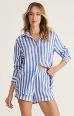 Saturdays Stripe Shirt-Blue/White