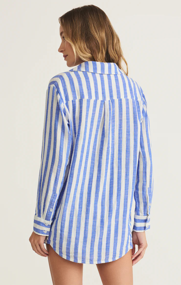 Saturdays Stripe Shirt-Blue/White