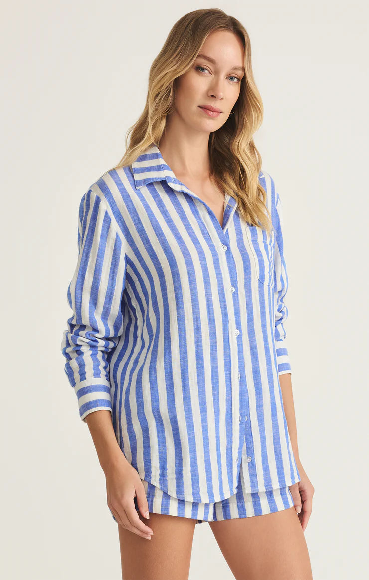 Saturdays Stripe Shirt-Blue/White