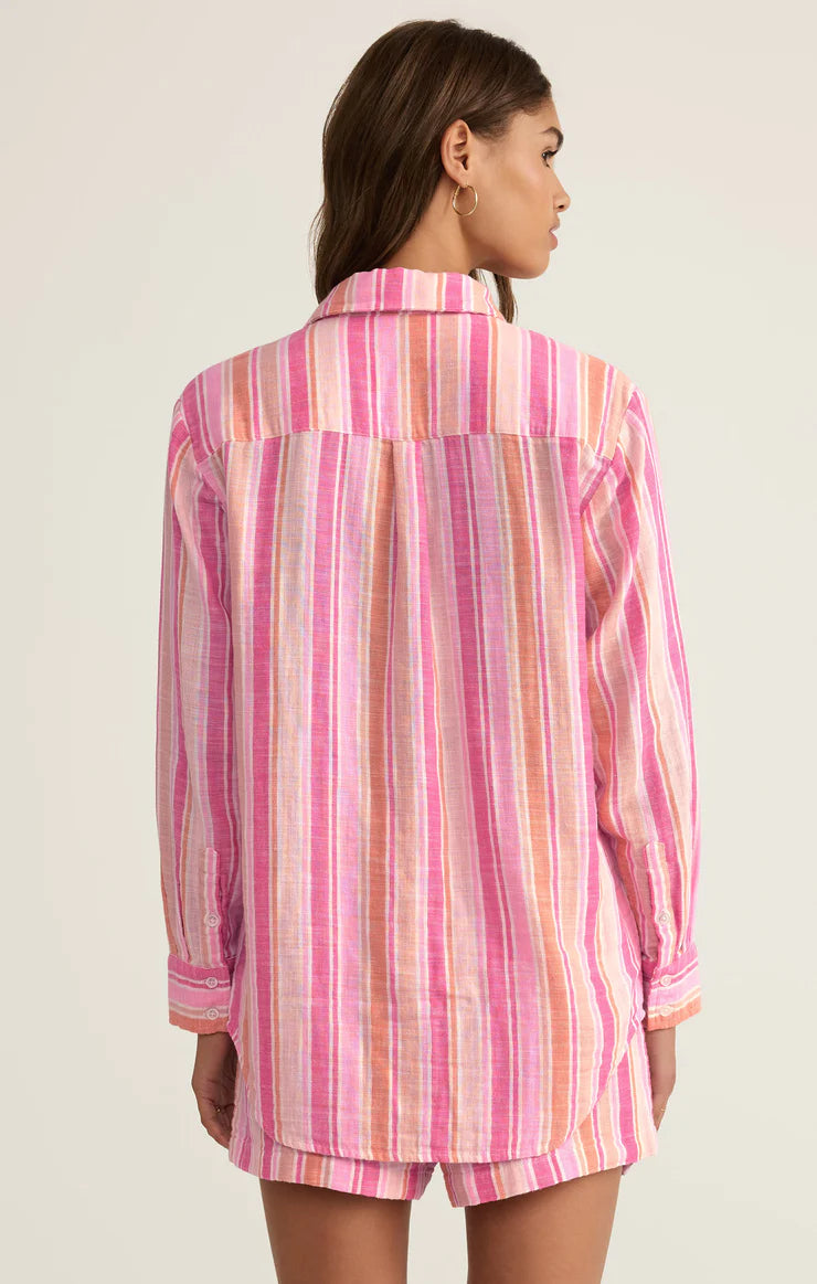 Saturdays Stripe Shirt-Pink/Multi