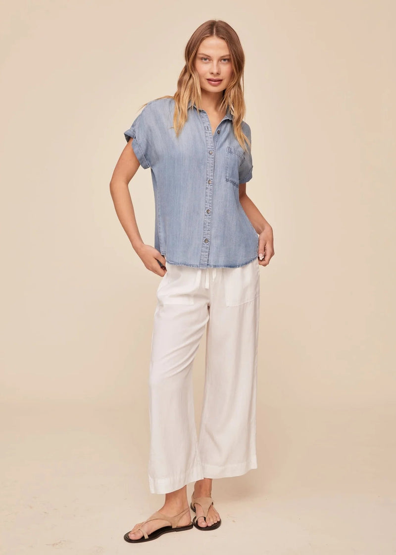 Short Sleeve Pocket Button Down - Worn Blue Wash – Feather And Stone ...