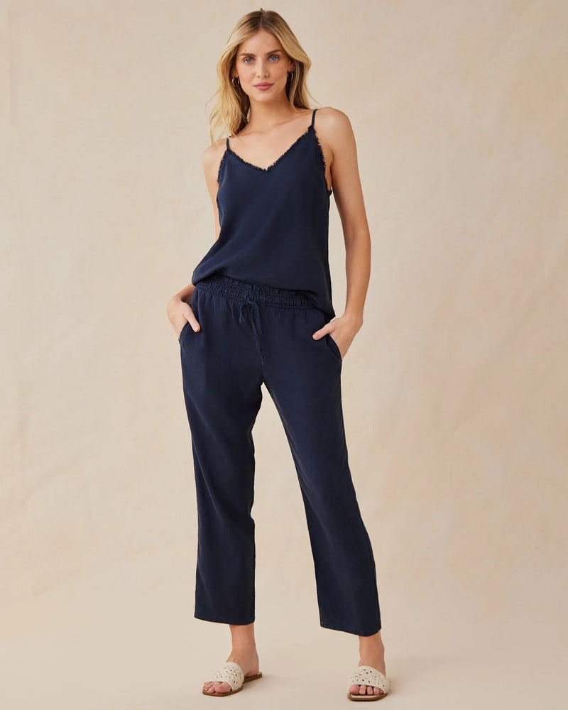 Smocked Waist Trouser - Endless Sea