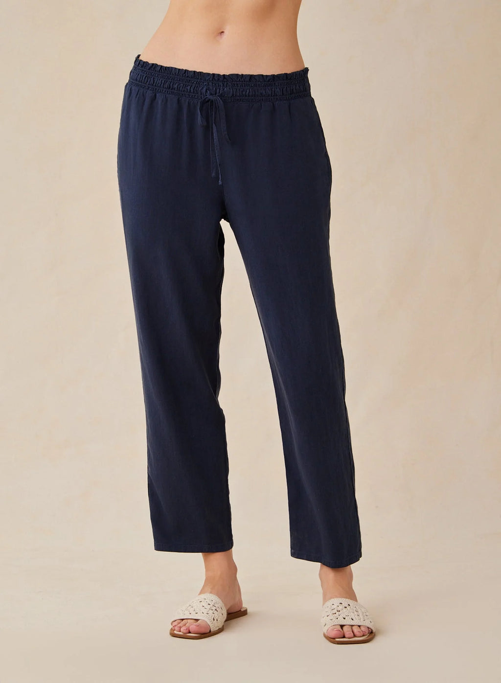 Smocked Waist Trouser - Endless Sea