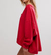 Staycation Pullover-Deep Cherry