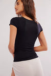 Clean Lines Baby Tee-Black