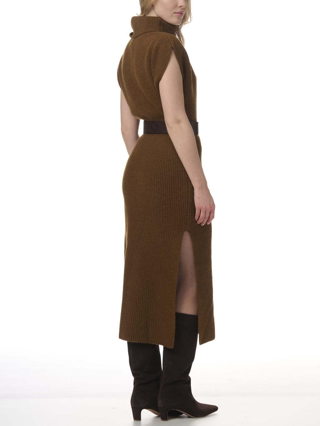 Marigold Sweater Dress - Dark Saddle