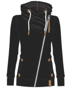 Hestia Zip Cowl Neck Sweatshirt - Black