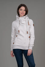 Hestia High Collar Full Zip - Heather Oatmeal