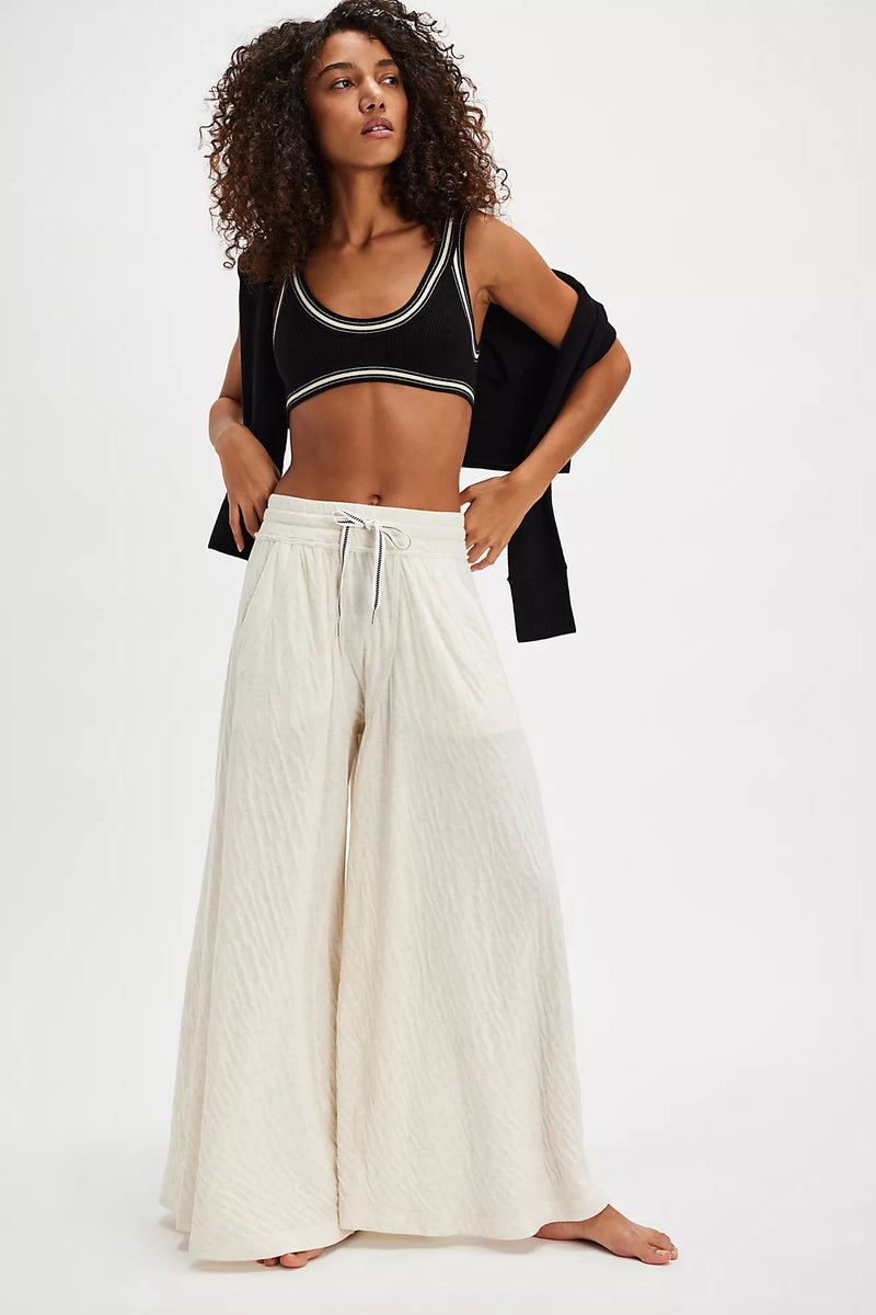 Wait a Minute Wide Leg-Oatmeal Heather