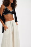 Wait a Minute Wide Leg-Oatmeal Heather