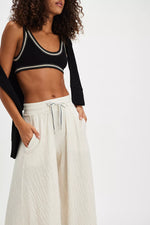 Wait a Minute Wide Leg-Oatmeal Heather